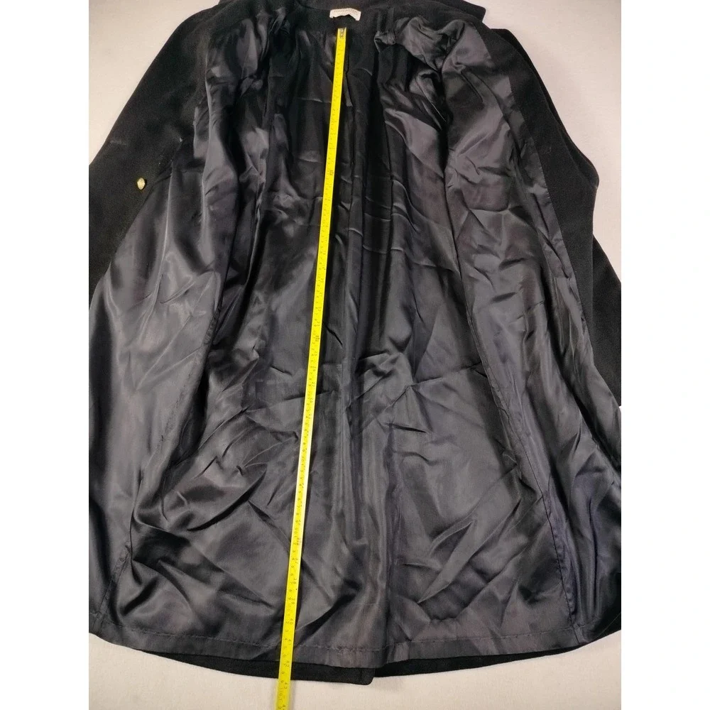 Vintage Forecaster Of Boston Coat Womens Large 11/12 Black Wool Long Overcoat